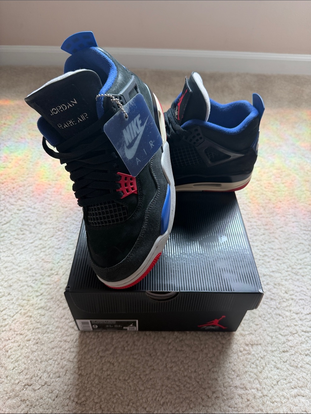 Nike Air Jordan 4 Men's Black/Blue/Red Sneakers